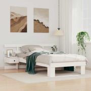 vidaXL Sängram med huvudgavel Vit 100 x 200 cm Massiv furu