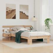 vidaXL Sängram med huvudgavel Brun 80 x 200 cm Massiv furu
