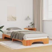 vidaXL Sängram Brun 100 x 220 cm Massiv furu
