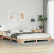 vidaXL Sängram Brun 180 x 220 cm Massiv furu