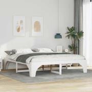 vidaXL Sängram Vit 180 x 200 cm Massiv furu
