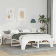 vidaXL Sängram Vit 160 x 200 cm Massiv furu