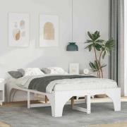 vidaXL Sängram Vit 135 x 190 cm Massiv furu