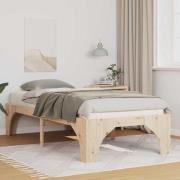 vidaXL Sängram Brun 75 x 190 cm Massiv furu