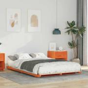 vidaXL Sängram Vaxbrun 120 x 190 cm Massiv furu