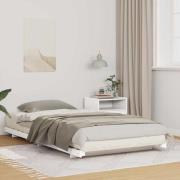 vidaXL Sängram Vit 90 x 200 cm Massiv furu