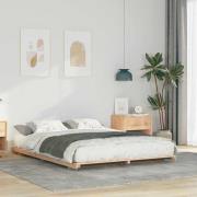 vidaXL Sängram Brun 140 x 210 cm Massiv furu