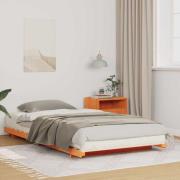 vidaXL Sängram Vaxbrun 90 x 220 cm Massiv furu