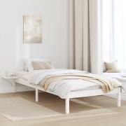 vidaXL Sängram Vit 75 x 190 cm Massiv furu