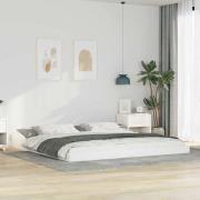 vidaXL Sängram Vit 200 x 200 cm Massiv furu