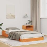 vidaXL Sängram Vaxbrun 80 x 210 cm Massiv furu