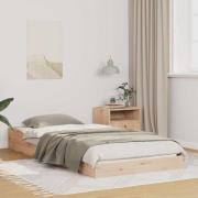 vidaXL Sängram Brun 90 x 210 cm Massiv furu