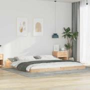 vidaXL Sängram Brun 200 x 220 cm Massiv furu