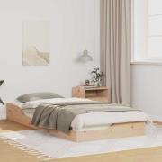 vidaXL Sängram Brun 90 x 210 cm Massiv furu