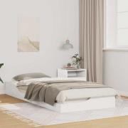 vidaXL Sängram Vit 90 x 210 cm Massiv furu