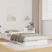 vidaXL Sängram Vit 90 x 220 cm Massiv furu