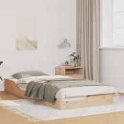 vidaXL Sängram Brun 100 x 220 cm Massiv furu