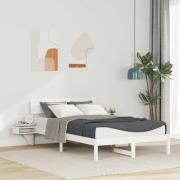 vidaXL Sängram med huvudgavel Vit 140 x 200 cm Massiv furu