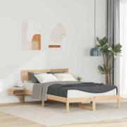 vidaXL Sängram med huvudgavel Brun 140 x 190 cm Massiv furu