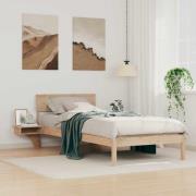 vidaXL Sängram med huvudgavel Brun 80 x 200 cm Massiv furu