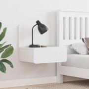 vidaXL Sängbord med låda 2 pcs Vit 44 x 32,5 x 40 cm Massiv furu