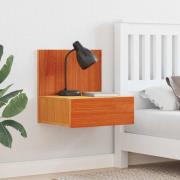 vidaXL Sängbord med låda 2 pcs Vaxbrun 42 x 32,5 x 40 cm Massiv furu