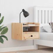 vidaXL Sängbord med låda Brun 38 x 36 x 29,5 cm Massiv furu