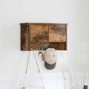 vidaXL Väggmonterad Klädhängare med hylla Rökfärgad ek 50 x 20 x 30 cm