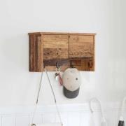 vidaXL Väggmonterad Klädhängare med hylla Gammalt trä 50 x 20 x 30 cm