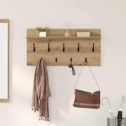 vidaXL Väggmonterad Klädhängare med hylla artisan ek 80 x 40 x 12 cm