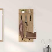 vidaXL Väggmonterad Klädhängare med hylla artisan ek 90 x 40 x 10 cm