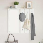 vidaXL Väggmonterad Klädhängare Vit 84 x 10 x 80 cm Konstruerat trä