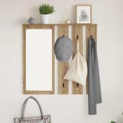 vidaXL Väggmonterad Klädhängare med hylla artisan ek 84 x 10 x 80 cm