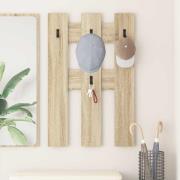 vidaXL Väggmonterad Klädhängare Väggmonterad Sonoma ek 65 x 3 x 100 cm