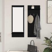 vidaXL Väggmonterad Klädhängare med hylla Svart ek 70 x 10 x 90 cm