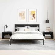 vidaXL Nattduksbord 2 pcs Svart ek 40 x 40 x 30 cm Konstruerat trä