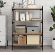 vidaXL Bokhylla Bräda 4 pcs Brun 80 x 40 x 1.5 cm Konstruerat trä