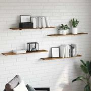 vidaXL Bokhylla Bräda 4 pcs Brun 100 x 20 x 1.5 cm Konstruerat trä