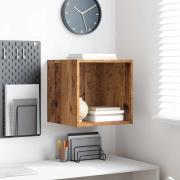 vidaXL Väggskåp med hylla Gammalt trä 37 x 37 x 37 cm Konstruerat trä