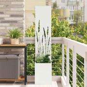 vidaXL Trädgårdsplanterare med dekorativ panel Vit 32 x 140 cm