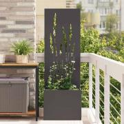 vidaXL Trädgårdsplanterare med dekorativ panel Svart 50 x 140 cm