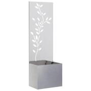 vidaXL Trädgårdsplanterare med dekorativ panel Silver 50 x 140 cm