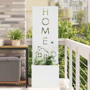 vidaXL Trädgårds integritetsskärm Vit 50 x 140 cm Kallvalsat stål