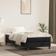 vidaXL Boxspring-sängram svart 80x200 cm sammet