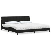 vidaXL Bed with Mattress "Hanko" Black 200x200 cm Fabric