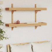vidaXL Vägghylla med hylla Väggmonterad Brun 100 x 26 x 60 cm Bambu