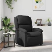vidaXL Reclinerfåtölj svart äkta läder