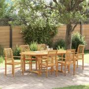 vidaXL Trädgårdsmöbelset 7 pcs Brun 200 x 100 x 75 cm Massivt teakträ