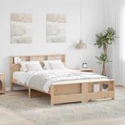 vidaXL Sängram med huvudgavel Brun 150 x 200 cm Konstruerat trä