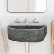 vidaXL Vägghängt Handfat Grå (38-45) x (30-35) x 15 cm Flodsten